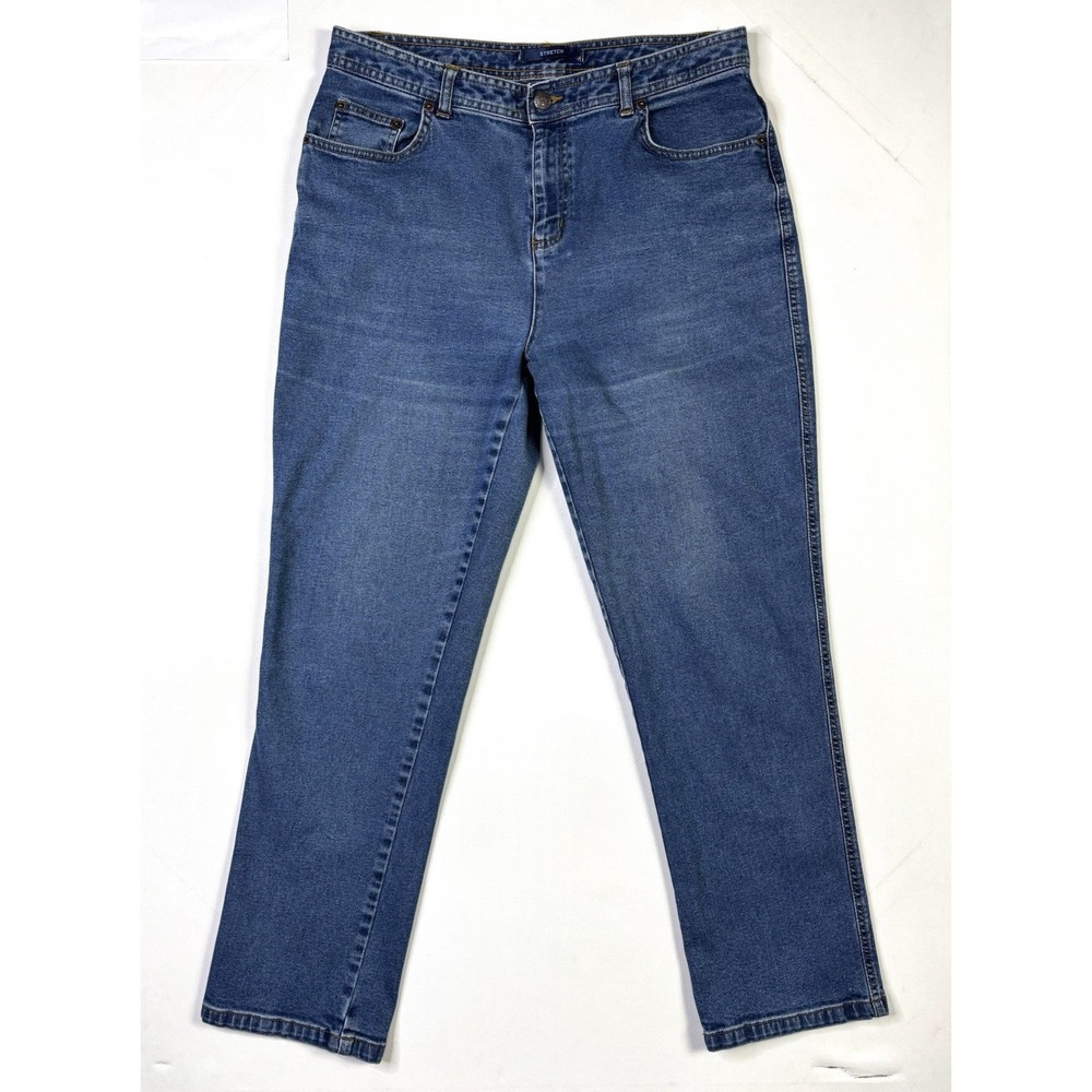 Bill Blass Jeans Women's 14 Blue Denim Stretch Straight